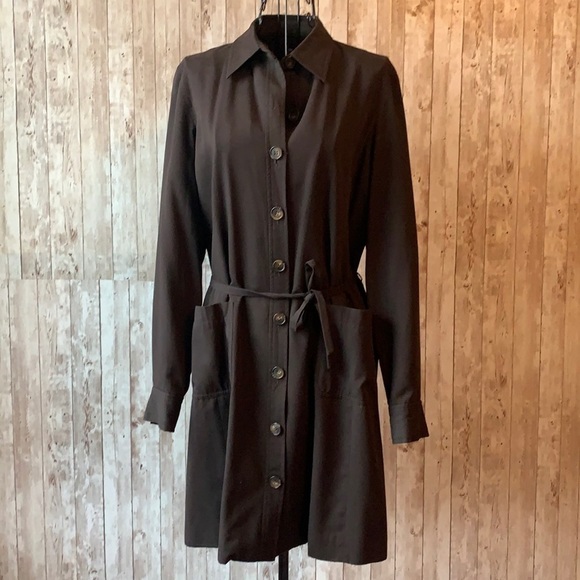 𝅺LIMITED America Brown Button up Dress - Picture 1 of 4